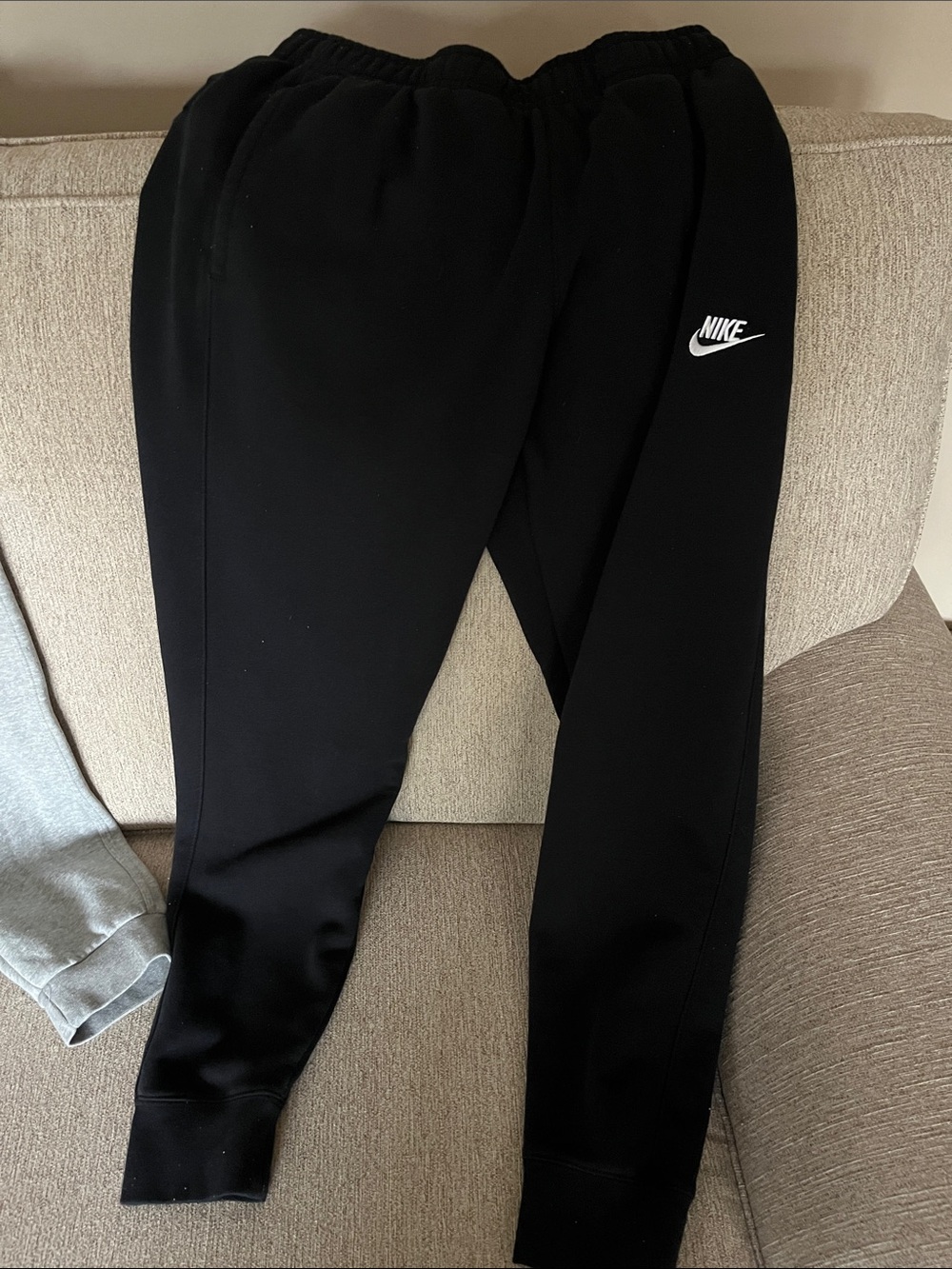 Nike Kids Black Jogger Sweatpants with White Logo